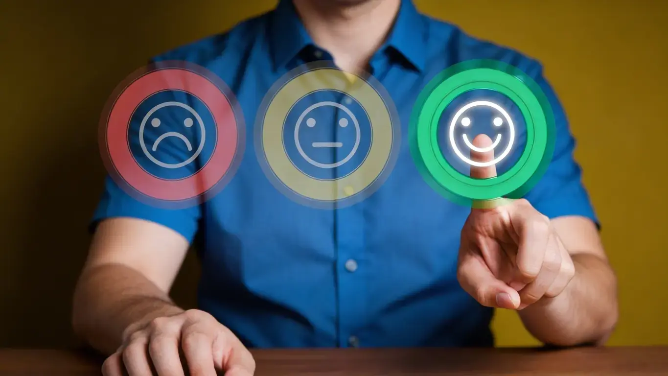 Cliente dando avaliação positiva